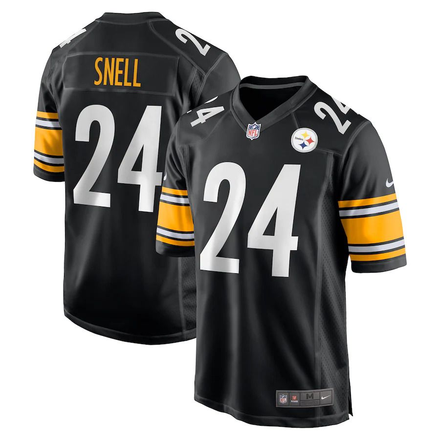 Men Pittsburgh Steelers 24 Benny Snell Jr Nike Black Game NFL Jersey